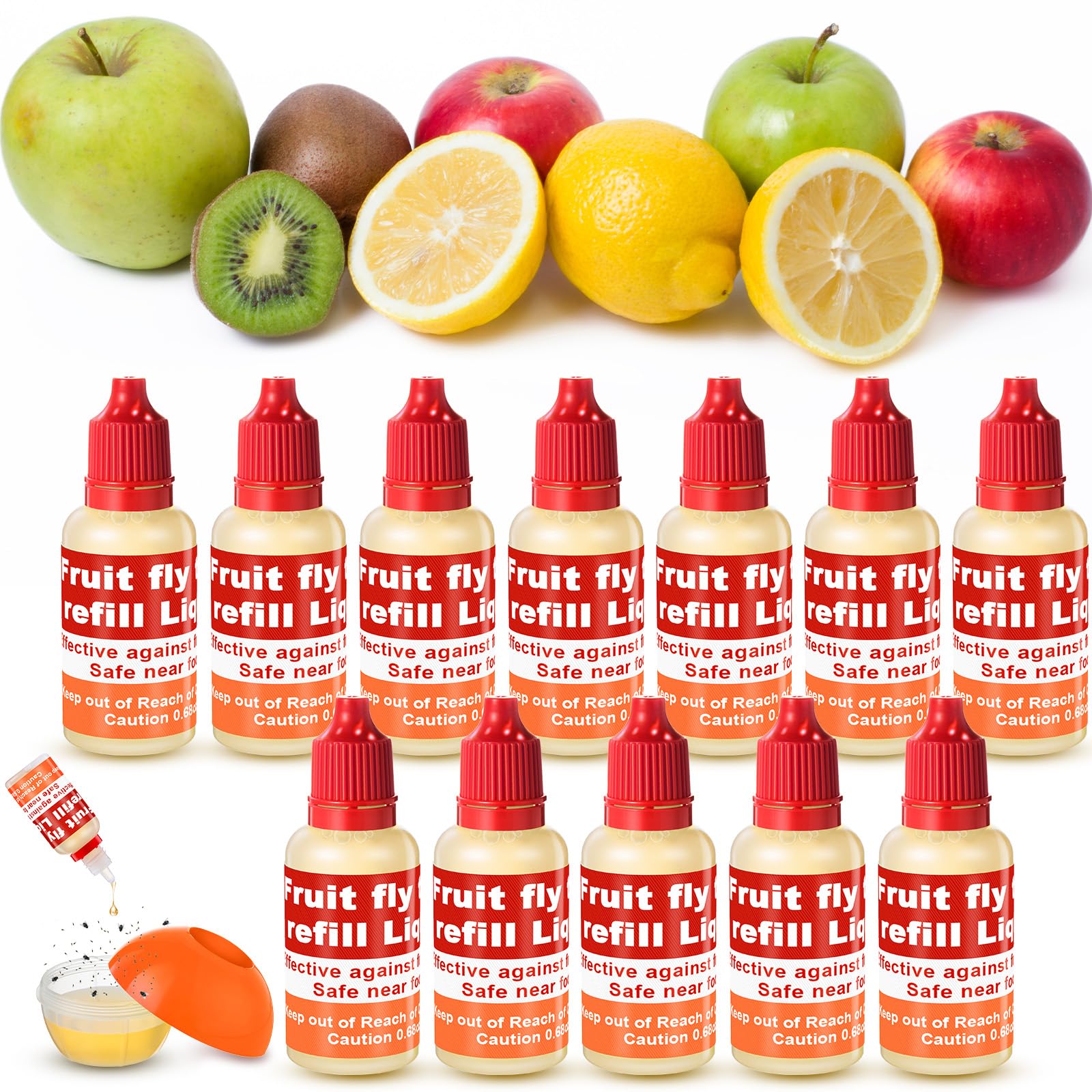 Amazon.com : Qualirey 12 Pack Fruit Fly Trap Refill Liquid, 0.68oz